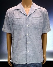 Vtg 60s 70s Jantzen Mens Blue/White Peppered Leisure Clubwear Shirt Pocket Sz M