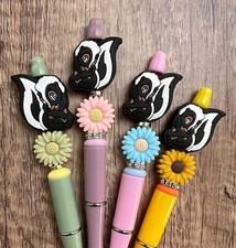 Custom beaded pens. Flower Skunk Gifts.Basket filler.Journal.Teen.Disney.Party