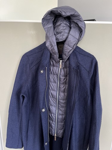 Gimos Blue Wool Parka w/ Detachable Down Hood & Vest sz 46 - Picture 10 of 21