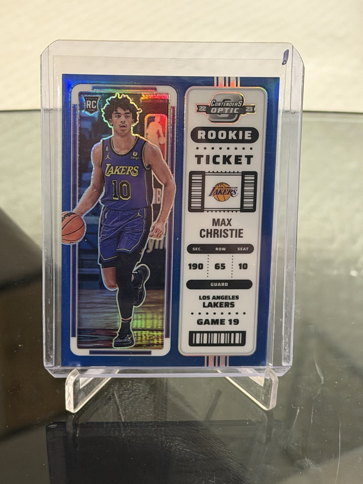 2022-23 Panini Optic Contenders #15 Max Christie Rookie Ticket Blue Prizm 31/99