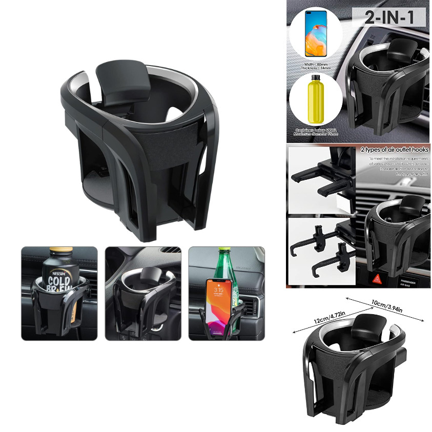Auto Getränkehalter 2 in 1 Flaschenhalter Kaffeehalter Verstellbar