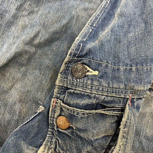 Vintage 60s Red Camel Blue Denim Workwear Overalls 42x30 1960s True Vintage - Picture 2 of 6