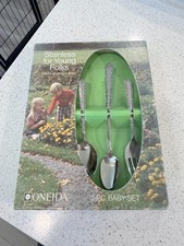 Oneida Baby Flatware Set Stainless For Young Folks Deluxe Made In USA Vint 3 pcs