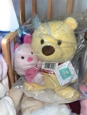 Disney Baby Winnie The Pooh & Piglet Plush Nursery Toys Shower Gift New Sealed