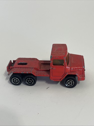 MAJORETTE Red Magirus Truck Cab Tractor Flatbed Diecast Vintage Toy Made France - Picture 1 of 6