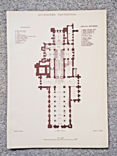 Rochester Cathedral, Grundriss - antiker Druc...