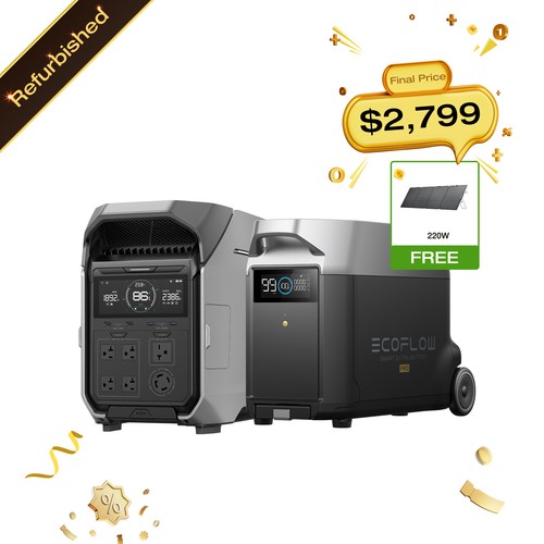 EcoFlow DELTA Pro3 7600Wh Power Station with DELTA Pro Extra Battery Refurbished