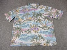 Quiksilver Hawaiian Shirt Womens Large Tropic...