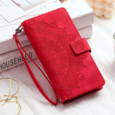 Embossed PU Leather Wallet Case Compatible with Xiaomi Redmi Note 14 13 12 Pro