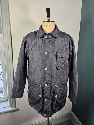 Peak Performance wattierte Jacke Herren Medium/Large schwarz durchgehender Reißverschluss Satin Mantel