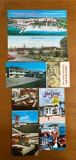 5) VINTAGE  HOTEL/INN/RESTAURANT  OVERSIZED  POSTCARDS  2 USED  OVER 8" x 3 1/2"