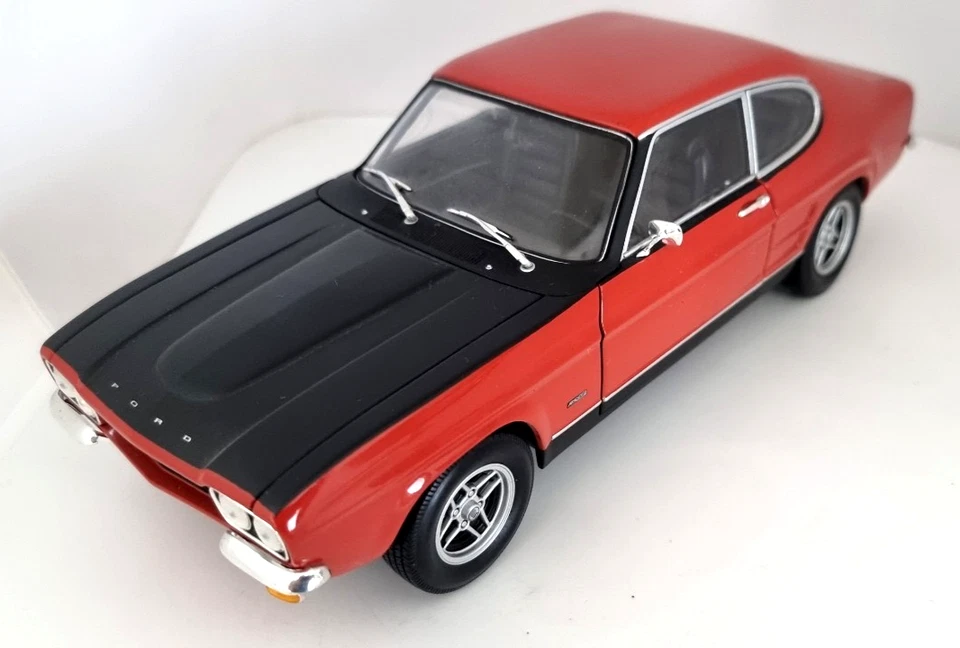 Ford Capri 2600RS rojo 1969 Minichamps modelo de coche fundido a presión escala 1/18 089001 sin usar, en caja Foto 2 de 4