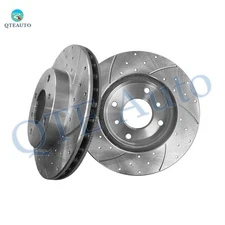 Front 256.8mm Drilled Slotted Brake Disc Rotors For 2000-2006 Nissan Sentra L4