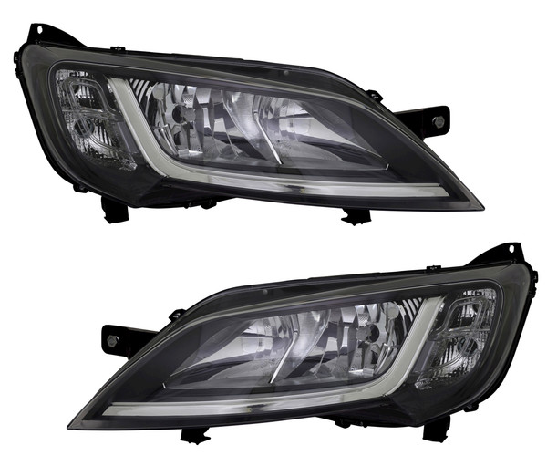 Scheinwerfer Set FüR Citroen Fiat Peugeot LWR Stellmotor TFL DRL H7 Schwarz-image