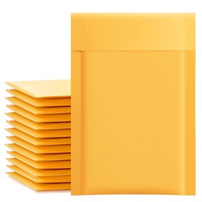 Kraft Bubble Mailers 4x8 Inch 50 Pack Usable Size 4x7 Inch Yellow Padded Enve...