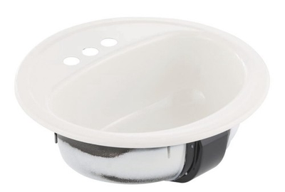 #ad Bootz Laurel 19quot; Round Drop In Bathroom Sink White Porcelain Enamel 021 2435 00 $49.95