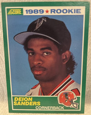 1989 Score Base Set Rookie Deion Sanders Atlanta Falcons #246 NFL Football Card. rookie card picture