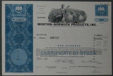 Morton-Norwich Products, Inc. 1970 100 akcji