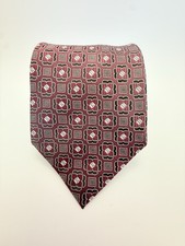 D.C. by Daniel Craig Men's Tie 61" Burgundy Beige Black Geo Pattern NWOT