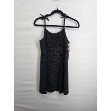 Limited Too Girls Black Floral Star Tie Shoulder Dress Size Large 12/14 NWT