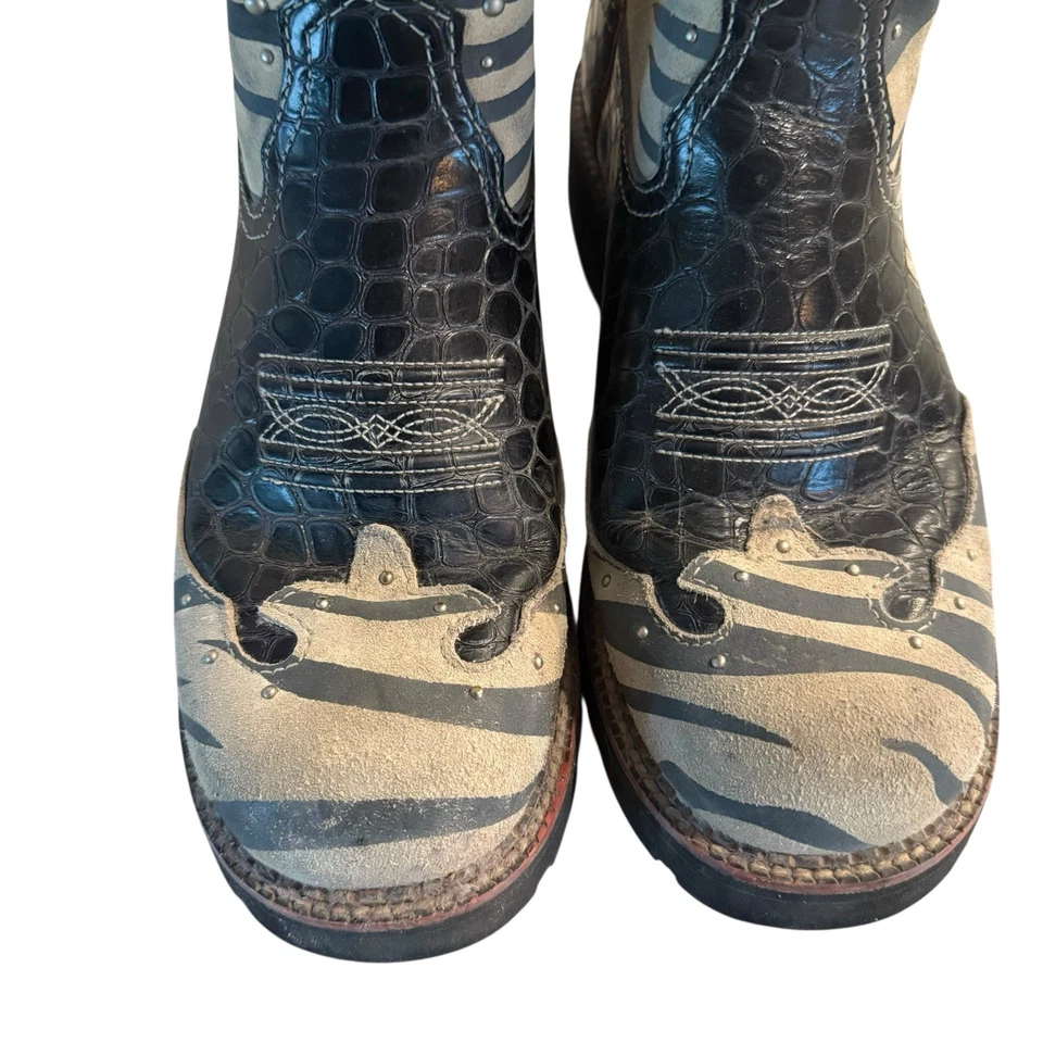 Ariat Fatbaby Cowgirl Boots Women’s 11 Zebra Print With Pink Trim - Image 4 of 4