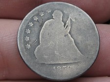 San Francisco 1859 Year Seated Liberty US Quarters (1838-1891) for