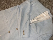 Ralph Lauren Sport Coat Mens 48L Blue Silk Wool 2 Button Lined Vent Suit Jacket