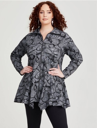 Taking Shape Black & Grey Jacquard Jacket Size 24 *BNWT*