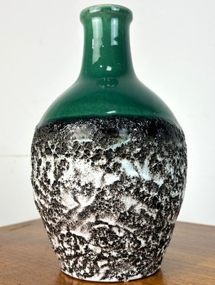 Formschöne Mid Century grüne Fat Lava Vase Marei Keramik West Germany Muster 4 100