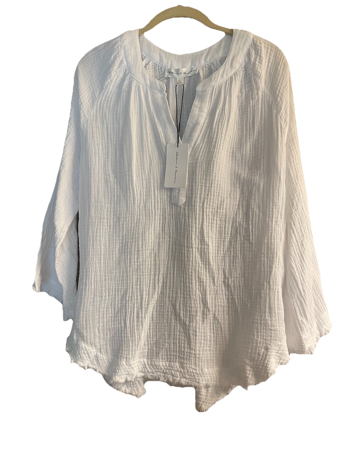 chelsea-theodore-white-cotton-crinkled-gauze-tunic-top-sz-s-nwt-ebay