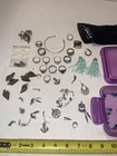 Huge Lot of Vintage Costume Jewelry Gold And Silver Tone Rings Pendants Beads
