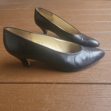 Liz Claiborne black Kidskin Women's Dress Heels Size 8.5 Vintage 90s 