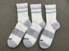 3 Pairs Bombas Men Performance Vintage Stripes Half Calf Socks Size L 9.5-13