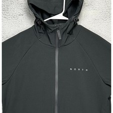 Giacca North Adulto XL Caviale Nero Quest Kiteboarding Full Zip con Cappuccio Uomo NUOVO