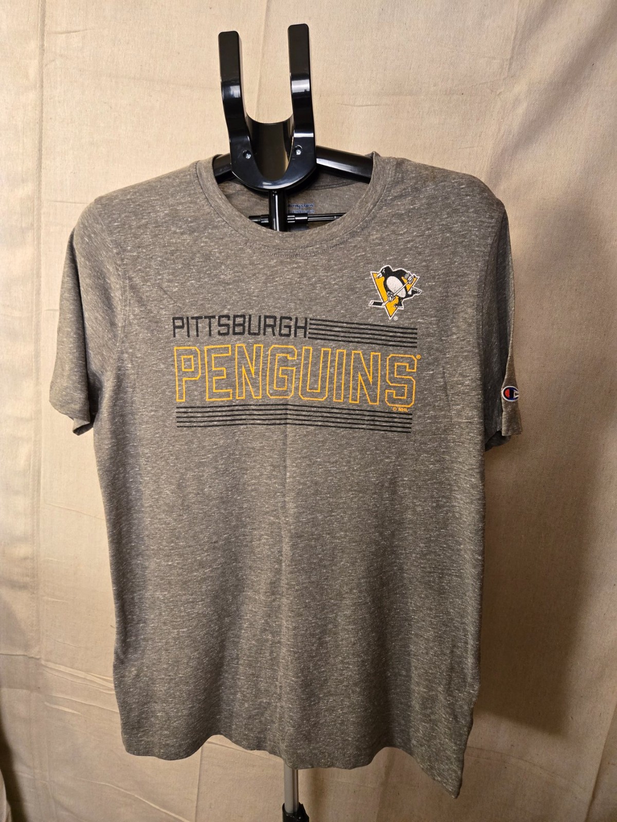 Champion Pittsburgh Penguins Graphic T-Shirt Men's Large Gray