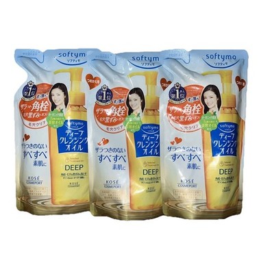 LOT OF 3 Kose Softymo Deep Cleansing Oil Refill 200ml -US Seller