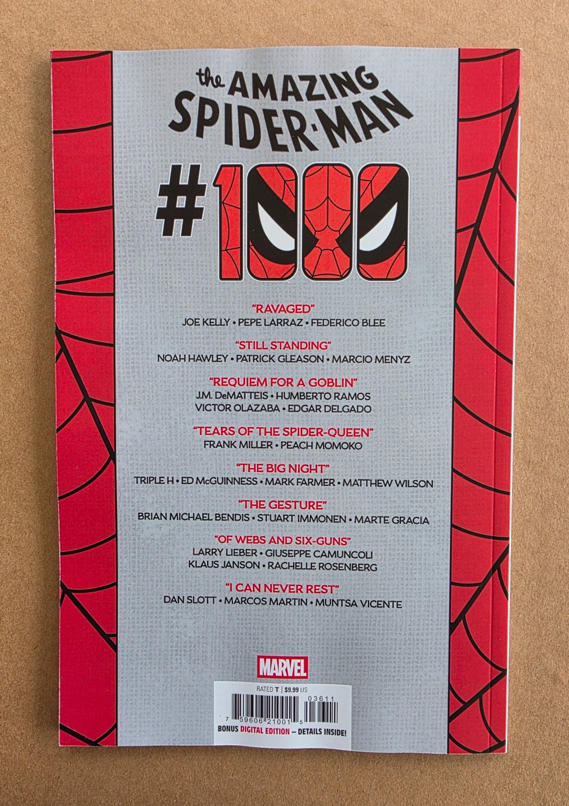 AMAZING SPIDER-MAN 1000 vol 7 (9.8) NM/MT (PEPE LARRAZ VARIANT COVER ...
