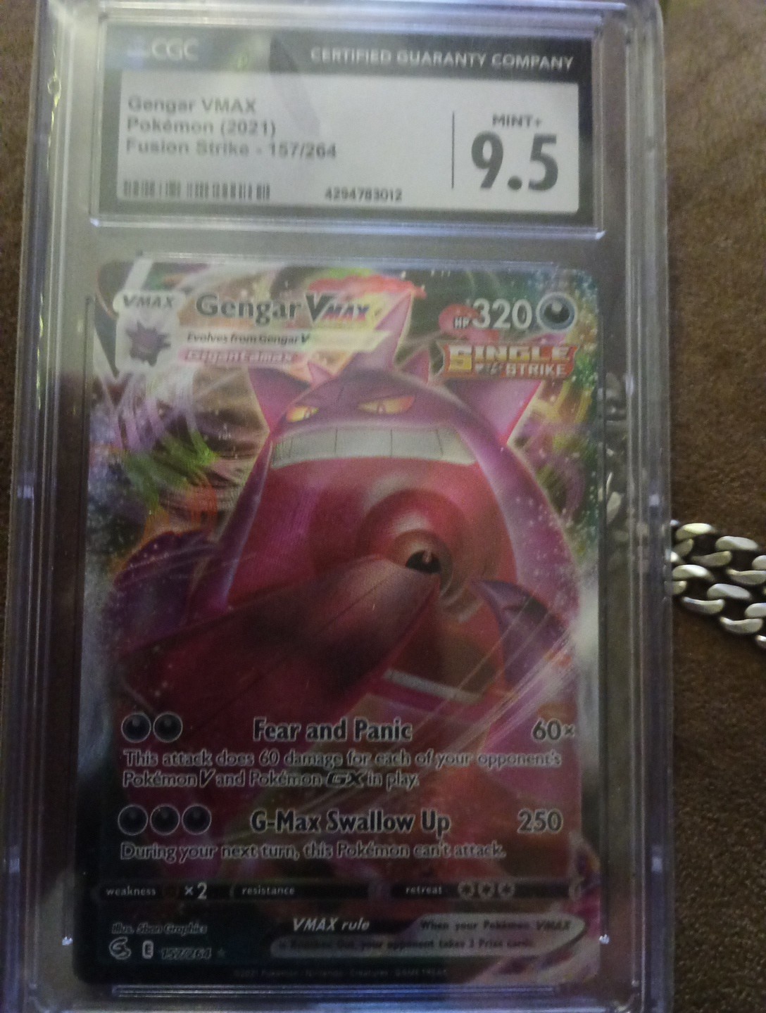CGC 9.5 10 Gengar Vmax 157/264 Pokemon Fusion Strike 2021 Sub Grades Blue Label