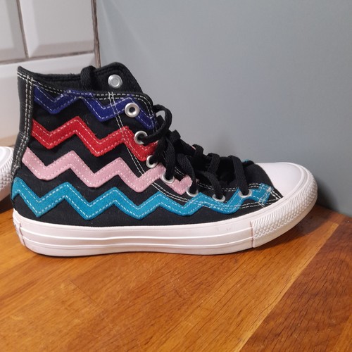 Converse Mid Tops Chevron Zig Zag Multicoloured Detail Womens UK 5 EU 37.5 - Picture 6 of 9