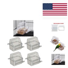 4 Pack of Transparent Bird Cage Feeder Cups - Convenient for Feeding & Watering