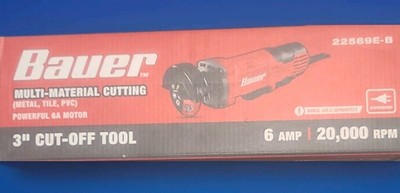 Bauer 22569E-B 3'' Cut-Off Tool Corded Electric 6 Amp 20,000 RPM Metal Guard