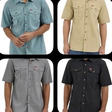 Wrangler Men s Short Sleeve Hero Twill Button Up Shirt Size M - 2XL