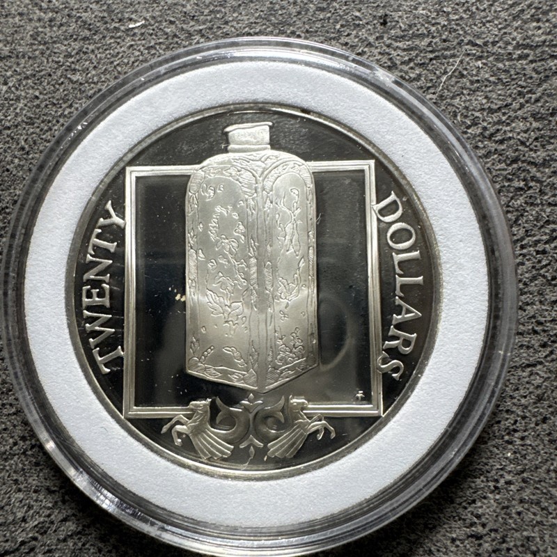 1985 British Virgin Islands Ship Treasure Bottle Proof Silver $20.00 .925 19.09g