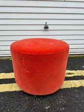 Pouffe foot stool - orange mohair
