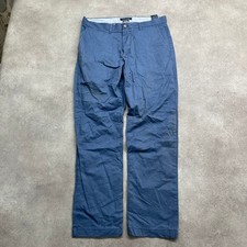 Tommy Hilfiger Chinos Mens 32" Custom Fit Cotton Straight Leg Trousers, Blue