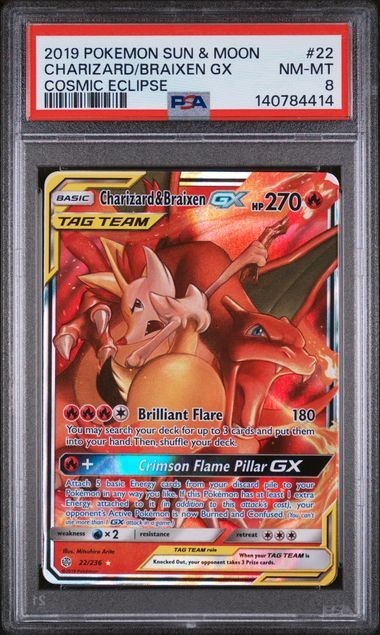 charizard and braixen pokemon card Charizard & Braixen-GX (Hyper Rare)