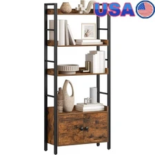 4-Tier Open Bookshelf Storage W/ Anti-Tip Kit Adjustable Feet Home Office New
