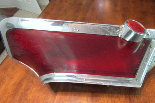1963 Oldsmobile right side tail light lens chrome bezel surround trim - Picture 3 of 14