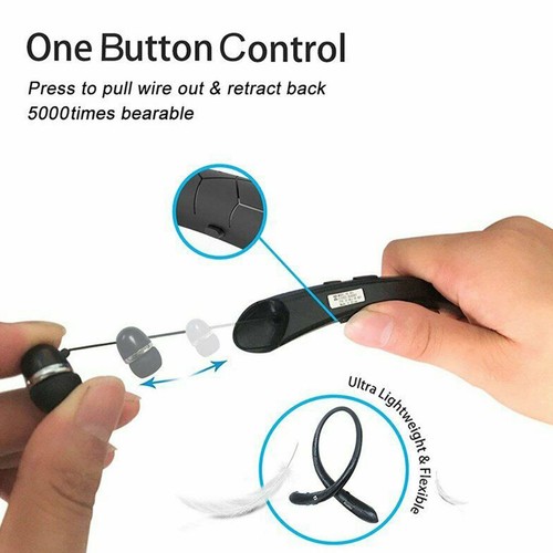 Wireless Headphone Earbuds Sport Neckband Bluetooth Headset HD Stereo Sweatproof - Zdjęcie 10 z 10