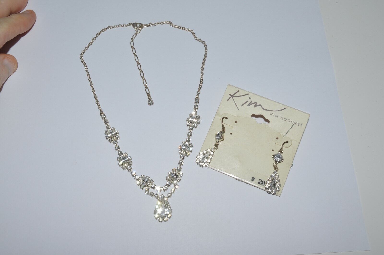 Kim Rogers Jewelry Set Glass Rhinestones - Neckla… - image 1
